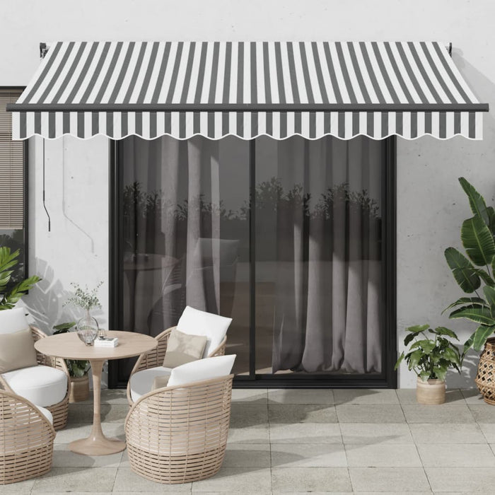 vidaXL Automatic Retractable Awning Anthracite and White 350x250 cm