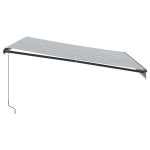 vidaXL Manual Retractable Awning Anthracite and White 400x300 cm