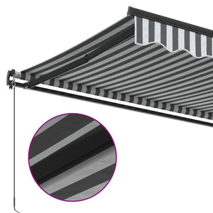 vidaXL Manual Retractable Awning Anthracite and White 400x300 cm