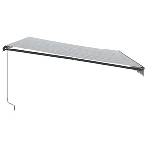 vidaXL Manual Retractable Awning Anthracite and White 500x300 cm