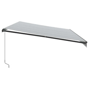 vidaXL Manual Retractable Awning with LEDs Anthracite&White 600x300 cm