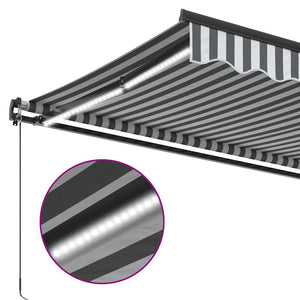 vidaXL Manual Retractable Awning with LEDs Anthracite&White 600x300 cm