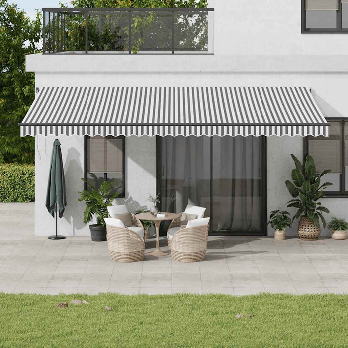 vidaXL Manual Retractable Awning with LEDs Anthracite&White 600x300 cm