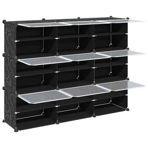 vidaXL Storage Cube Organiser with 9 Cubes and Doors Black PP