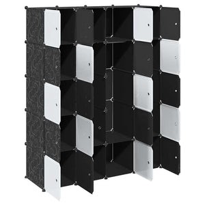 vidaXL Storage Cube Organiser with 20 Cubes and Hanging Rods PP