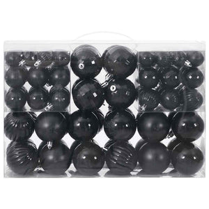 vidaXL Christmas Baubles 100 pcs Black Ø3/4/6 cm