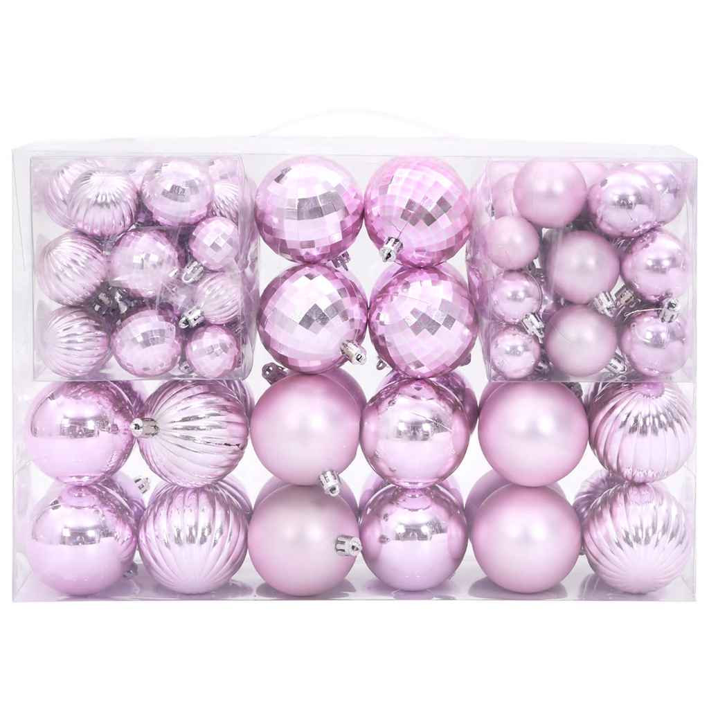 vidaXL Christmas Baubles 100 pcs Pink Ø3/4/6 cm