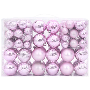 vidaXL Christmas Baubles 100 pcs Pink Ø3/4/6 cm