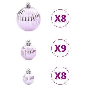 vidaXL Christmas Baubles 100 pcs Pink Ø3/4/6 cm