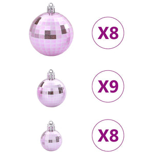 vidaXL Christmas Baubles 100 pcs Pink Ø3/4/6 cm