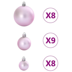 vidaXL Christmas Baubles 100 pcs Pink Ø3/4/6 cm