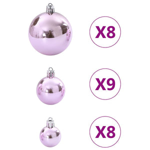 vidaXL Christmas Baubles 100 pcs Pink Ø3/4/6 cm