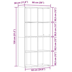 vidaXL Book Cabinet Artisan Oak 66x30x130 cm Engineered Wood