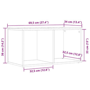 vidaXL LP Storage Box Old Wood 69.5x34x36 cm Engineered Wood