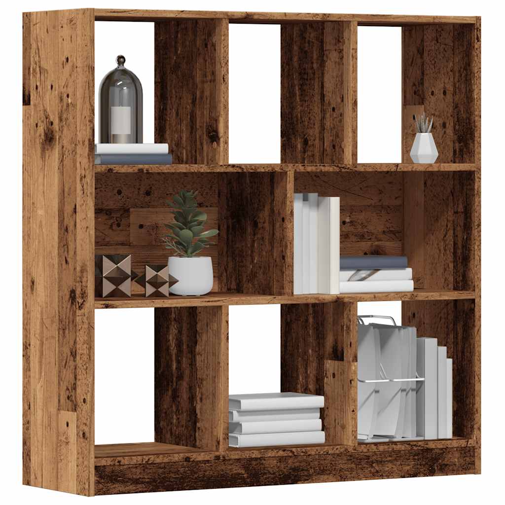 vidaXL Book Cabinet Old Wood 97.5x29.5x100 cm Engineered Wood