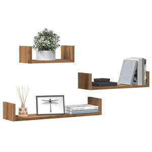 vidaXL Wall Shelves 3 pcs Artisan Oak Engineered Wood