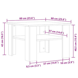 vidaXL Coffee Table Old Wood 60x60x42 cm Engineered Wood