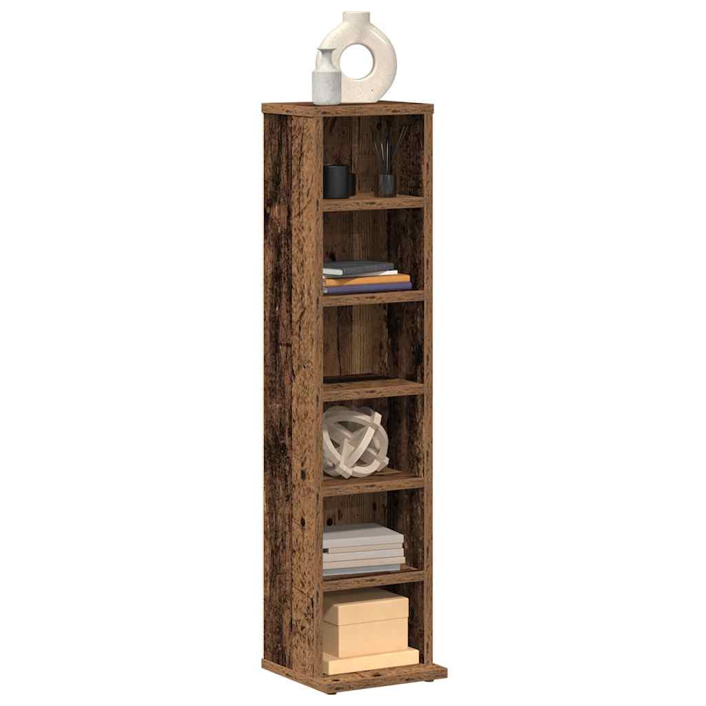 vidaXL CD Cabinet Old Wood 21x20x88 cm Engineered Wood