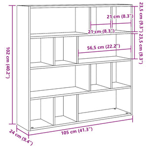 vidaXL Book Cabinet/Room Divider Old Wood 105x24x102 cm