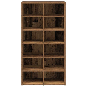 vidaXL Shoe Rack Old Wood 54x34x100.5 cm Engineered Wood