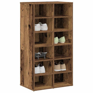 vidaXL Shoe Rack Old Wood 54x34x100.5 cm Engineered Wood