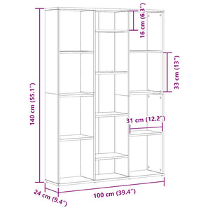 vidaXL Room Divider/Book Cabinet Artisan Oak 100x24x140 cm Engineered Wood