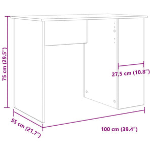 vidaXL Desk Artisan Oak 100x55x75 cm Engineered Wood