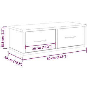 vidaXL Wall Cabinet Old Wood 60x26x18.5 cm Engineered Wood