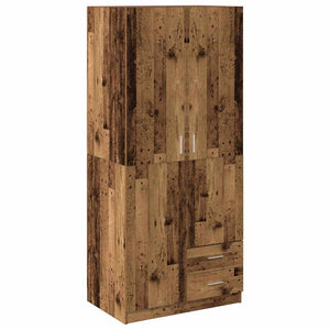 vidaXL Wardrobe Old Wood 80x52x180 cm Engineered Wood