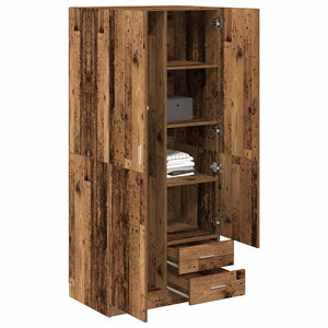 vidaXL Wardrobe Old Wood 80x52x180 cm Engineered Wood