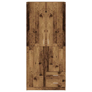 vidaXL Wardrobe Old Wood 80x52x180 cm Engineered Wood