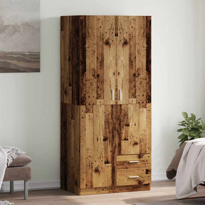 vidaXL Wardrobe Old Wood 80x52x180 cm Engineered Wood