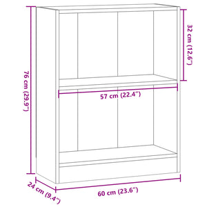 vidaXL Bookcase Old Wood 60x24x76 cm Engineered Wood