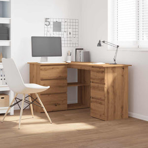 vidaXL Corner Desk Artisan Oak 145x100x76 cm Engineered Wood