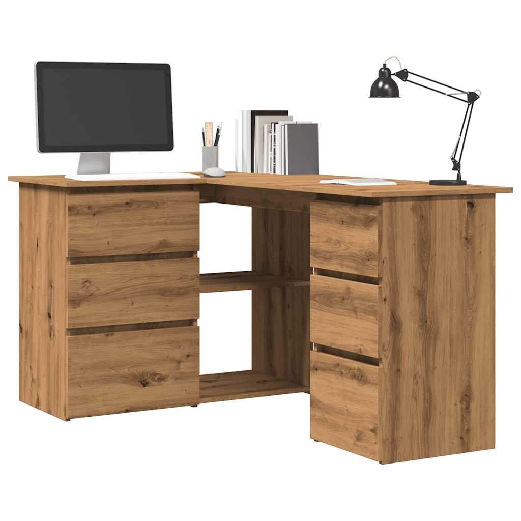 vidaXL Corner Desk Artisan Oak 145x100x76 cm Engineered Wood