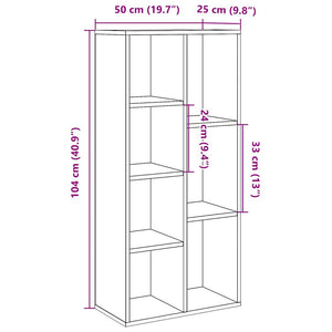 vidaXL Book Cabinet Old Wood 50x25x104 cm