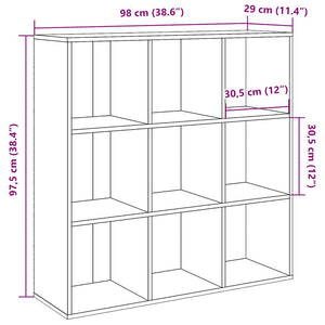 vidaXL Book Cabinet Old Wood 98x29x97.5 cm