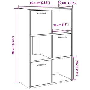 vidaXL Bookshelf Old Wood 60.5x30x90 cm Engineered Wood