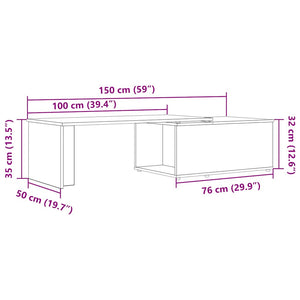 vidaXL Coffee Table Old Wood 150x50x35 cm Engineered Wood