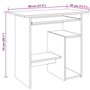 vidaXL Desk Old Wood 80x45x74 cm Engineered Wood