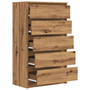 vidaXL Drawer Cabinet Artisan Oak 60x36x103 cm Engineered Wood