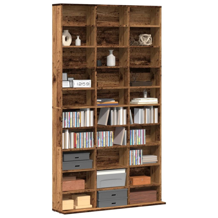 vidaXL CD Cabinet Old Wood 102x23x177.5 cm Engineered Wood