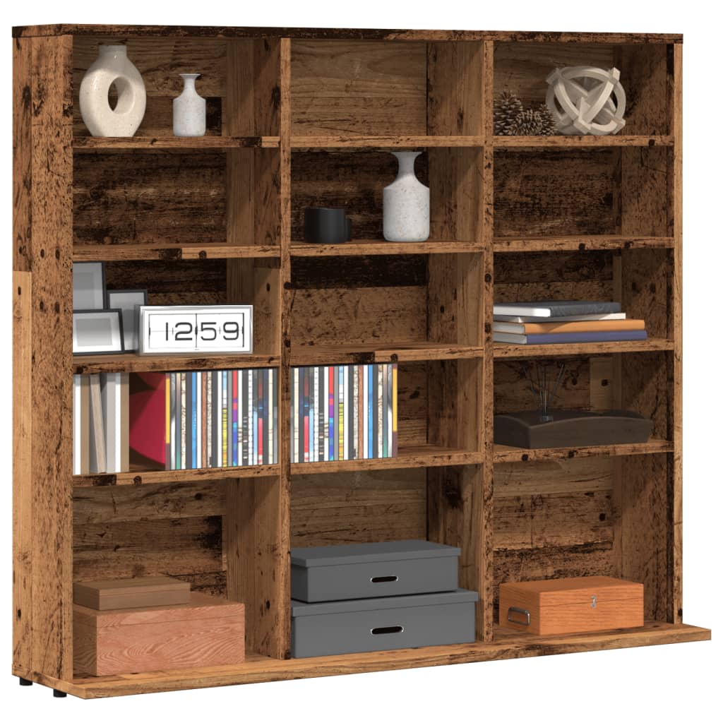 vidaXL CD Cabinet Old Wood 100x23x89.5 cm Engineered Wood