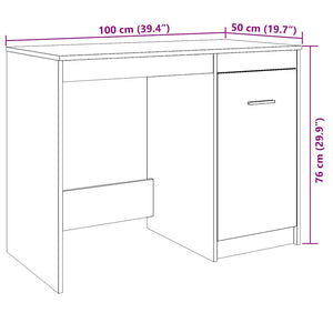 vidaXL Desk Artisan Oak 100x50x76 cm Engineered Wood