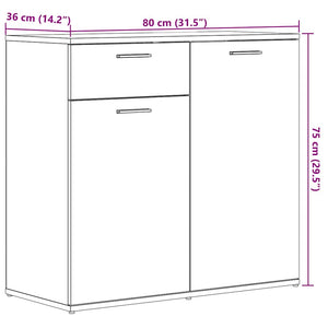 vidaXL Sideboard Old Wood 80x36x75 cm Engineered Wood