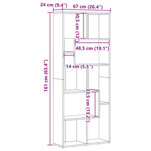 vidaXL Bookcase Old Wood 67x24x161 cm Engineered Wood