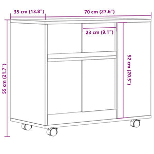 vidaXL Side Table Old Wood 70x35x55 cm Engineered Wood