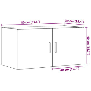 vidaXL Wall Cabinet Artisan Oak 80x39x40 cm Engineered Wood