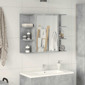 vidaXL Bathroom Mirror Cabinet Concrete Grey 80x20.5x64 cm Engineered Wood