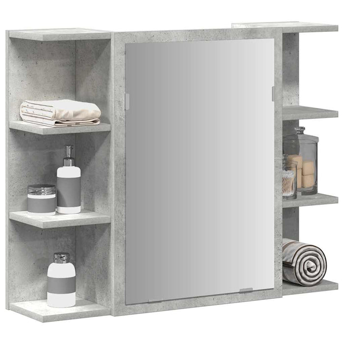 vidaXL Bathroom Mirror Cabinet Concrete Grey 80x20.5x64 cm Engineered Wood